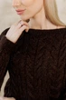 Вязаный женский джемпер Асоль ART KNIT шоколад с люрексом, S-M 043575 - изображение 9