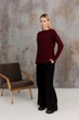 Вязаный женский джемпер Асоль ART KNIT бордовый с люрексом, L-XL 043567 - изображение 9