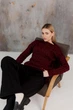Вязаный женский джемпер Асоль ART KNIT бордовый с люрексом, L-XL 043567 - изображение 10