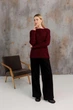 Вязаный женский джемпер Асоль ART KNIT бордовый с люрексом, L-XL 043567 - изображение 11