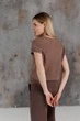 Женская вязаная футболка сетка ART KNIT тауп, S-M 043753 - изображение 4
