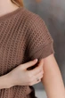 Женская вязаная футболка сетка ART KNIT тауп, S-M 043753 - изображение 6