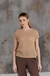 Женская вязаная футболка сетка ART KNIT бежевая, L-XL 043748 - изображение 7