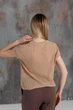 Женская вязаная футболка сетка ART KNIT бежевая, L-XL 043748 - изображение 9