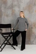 Вязаный женский джемпер Асоль ART KNIT серый с люрексом, S-M 043571 - изображение 2