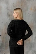 Вязаный женский джемпер Асоль ART KNIT черный с люрексом, S-M 043569 - изображение 3