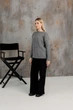 Вязаный женский джемпер Асоль ART KNIT серый с люрексом, S-M 043571 - изображение 5