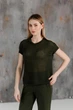 Женская вязаная футболка сетка ART KNIT оливка, S-M 043759 - изображение 1