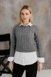 Кроп-джемпер Асоль ART KNIT серый с люрексом , S-M 043578 - изображение 9