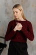 Кроп-джемпер Асоль ART KNIT бордо с люрексом , S-M 043576 - изображение 9