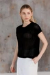 Женская вязаная футболка сетка ART KNIT черная, S-M 043755 - изображение 3