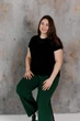 Женская вязаная футболка сетка ART KNIT черная, S-M 043755 - изображение 11