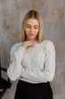 Кроп-джемпер Асоль ART KNIT белый с люрексом S-M 043579 - изображение 8