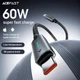 Кабель ACEFAST USB-C to USB-C 60 W |1.2m, 60W/3A| Black - зображення 5