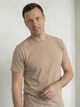 Унисекс базовая футболка из хлопка с эластаном, стрейч-кулир 200 г/м², бежевая,розмір S - изображение 3