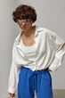 Короткая рубашка на затяжках в комплекте с майкой Lurex Молочный One Size (2690) - изображение 5
