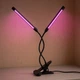 Гнучка світлодіодна фітолампа ультрафіолетова 2 голови Grow Light для квітів орхідей рослин мікрозелені повний спектр фіто лампа на прищіпці від USB - зображення 3