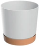 Горшок для цветов Prosperplast Tubo PM 180 мм круглый с подставкой ECO Wood Белый (5905197466934) - изображение 1
