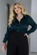 Женская шелковая рубашка классическая Fashion 42/44 темно-зеленый - изображение 1