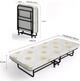 Портативная складная кровать на колесах 190×70×41 см с комфортабельным матрасом из высококачественной пенки, прочным металлическим каркасом и универсальным использованием - изображение 3