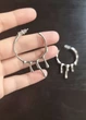 Сережки жіночі кільця з краплями Fashion Jewelry Сріблясті 20676 - зображення 2