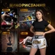 Комплект тайские шорты и брелок-талисман гиря для кикбоксинга мма муай тай тайского бокса смешанных единоборств мужские женские детские спортивные в зал с разрезами боксерские тренировочные сатиновые широкий пояс Univerza Серо-белые 4_3_XL_4B - изображение 12