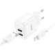 Зарядний пристрій для телефону USB / Мережевий адаптер Hoco C141A Smart 2.1A (2USB-A) + кабель USB to Lightning (білий) - зображення 3