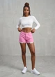 Шорты женские короткие джинсовые рваные DenimCo Розовые 17877 M (укр 44-46) - изображение 1