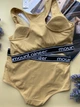 Спортивный комплект топ + трусы с высокой посадкой Beisdanna желтый one size - изображение 2