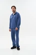 Мужской спортивный костюм Half Zip из плотной трехнитки петля кофта и штаны индиго демисезонный S - изображение 6
