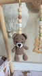 Напольный мобиль BABY GYM с игрушками, стойка Монтессори, тренажер для младенцев, Лесной, коричневый медвежонок и серый зайка - изображение 8