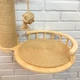 Настенный комплекс из натурального дерева для кота с лежанкой и когтеточкой из джута, игрушка мяч - изображение 5