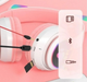 Бездротові Bluetooth навушники з вушками CATEAR BT5 з RGB підсвічуванням, вологозахищені, повнорозмірні Pink - зображення 5