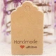 Бірки Подарункові \"Handmade with Love\" Паперові, Прямокутні, Бежевий, 50x30х0.4мм, Отвір: 5мм, 100 шт - зображення 4