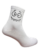 Набір середніх бавовняних шкарпеток з принтом Krazy Sox Emoji Cotton Crew 3 пари білі з чорно-білими емоціями розмір 38–42 - зображення 3