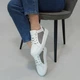 Кеды женские MYZ К-006 WHITE-GRAY весна лето осень из натуральной кожи и замши на платформе. Размер 41 - изображение 1