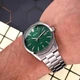 Мужские классические часы Casio MTP-VD03D-3A1 серебристые с зелёным циферблатом - изображение 2