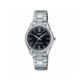Женские классические часы Casio LTP-V005D-1B2 серебристые с чёрным циферблатом - изображение 1