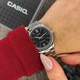 Женские классические часы Casio LTP-V005D-1B2 серебристые с чёрным циферблатом - изображение 3