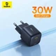 Зарядний пристрій BASEUS 30W GAN Type-C Адаптер Швидкої Зарядки Quick Charger Original QC PD EnerFill FN22 Fast Charger 30W - зображення 1