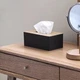 Коробка для серветок з дерев'яною кришкою LOW 2283BL, Чорна - зображення 4