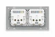 Подвійна розетка європейського стандарту тип 146х86 з USB та Type-C, скляна панель, біла - зображення 2