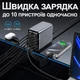 Швидкісний зарядний пристрій 200W GaN Addap MCS-G1: PD100W + QC22,5W | Багатопортовий блок живлення для MacBook, iPhone, Android - зображення 2