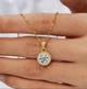Колье с муассанитом 1CT: цепочка и кулон с искусственным бриллиантом - муассанит, подвеска в позолоте цвет лимонное золото - изображение 4