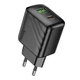 Сетевое зарядное устройство Hoco CS25A 1USB-C/1USB поддержка PD/QC 20W позволяет быстро заряжать современные смартфоны Apple, Samsung, Xiaomi Black - изображение 2
