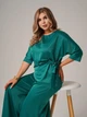 Женский костюм стильный шелковый изумрудный 56-58 р1356.211 - изображение 4