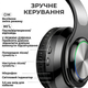 Бездротові навушники B39 з мікрофоном Bluetooth, гарнітура накладна з RGB-підсвічуванням + підтримка microSD, Black - зображення 2