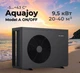 Тепловий насос для басейну Aquajoy Model А 9 ON/OFF (9,5 кВт), 220 В, об'єм басейну 20-40 м³, -5°С/+40°С - зображення 1