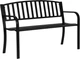 Ławka ogrodowa z oparciem ModernHome by Multistore 120 x 50 cm Czarna (WYI-XG223) - obraz 2