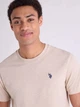 Футболка хлопковая длинная мужская U.S. Polo Assn 113904-0400A(Sourdough Heather) XL Бежевая (786662043691) - изображение 5